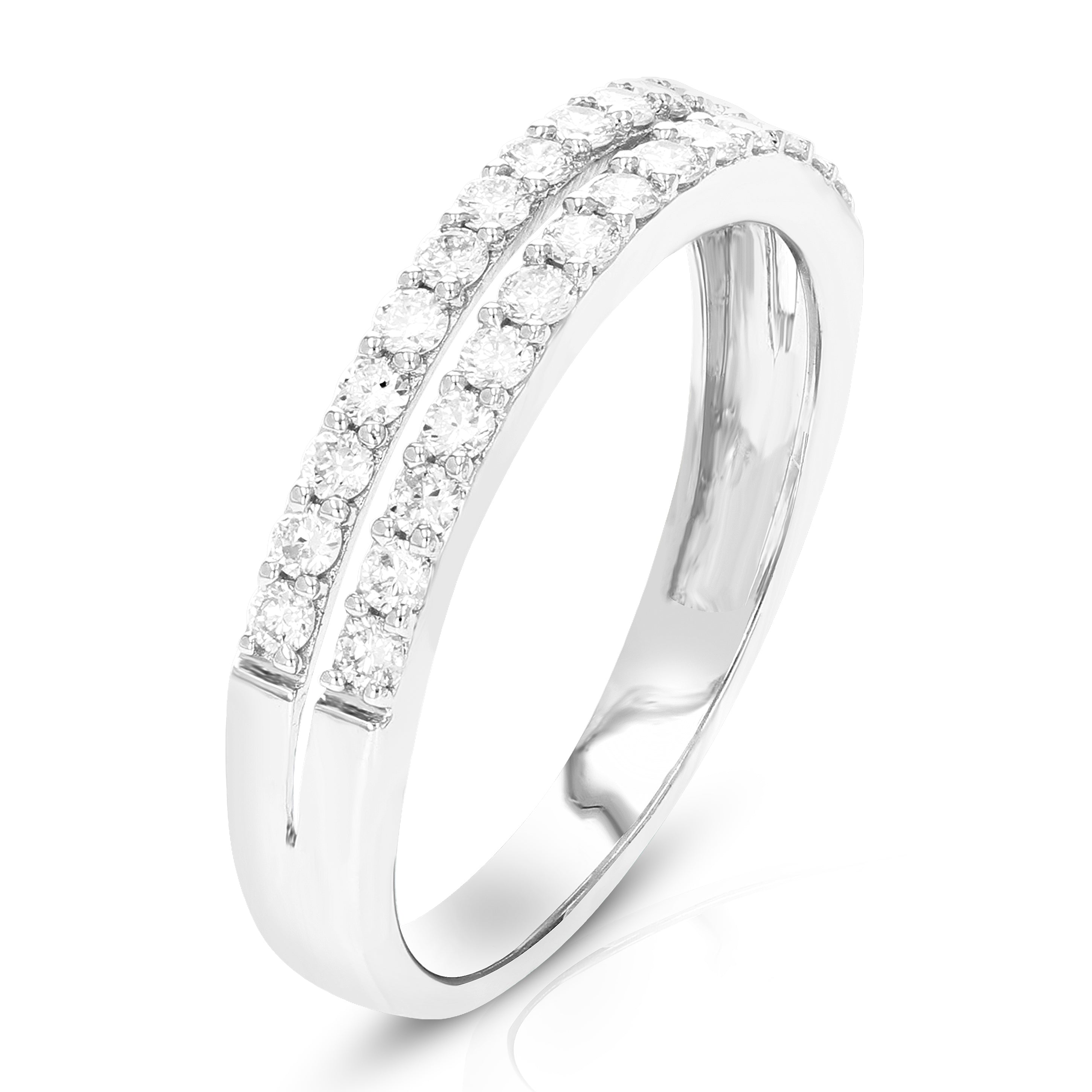 Double Row Diamond Wedding Band