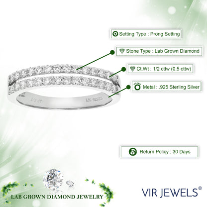 Double Row Diamond Wedding Band