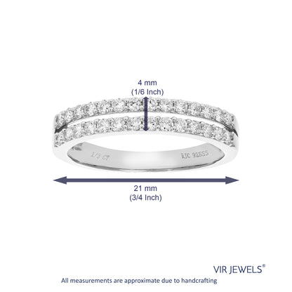 Double Row Diamond Wedding Band