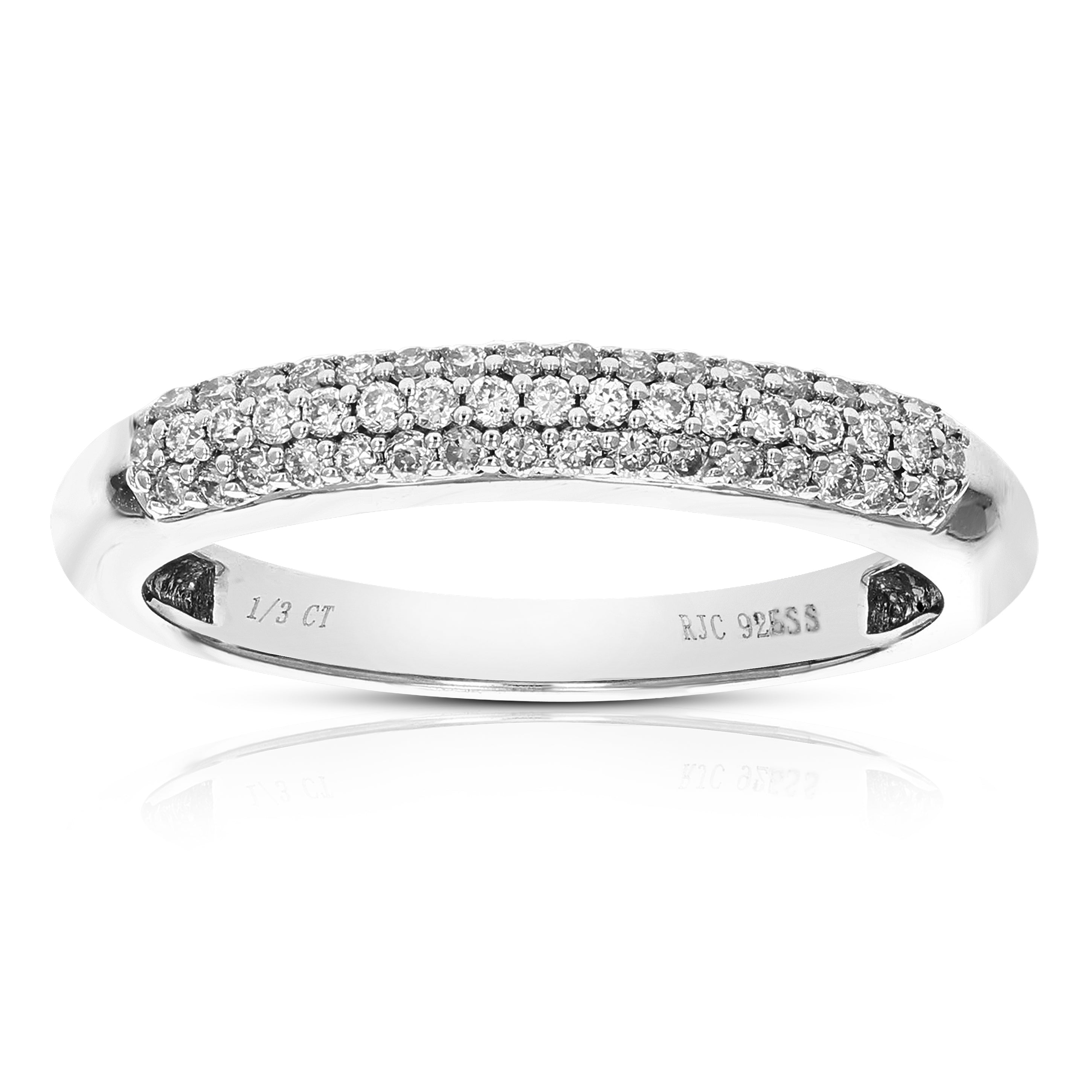 Three Row Diamond Wedding Band