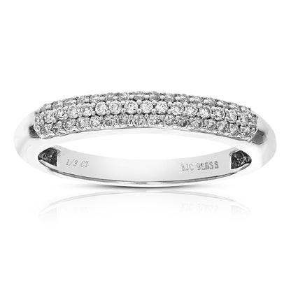 Three Row Diamond Wedding Band