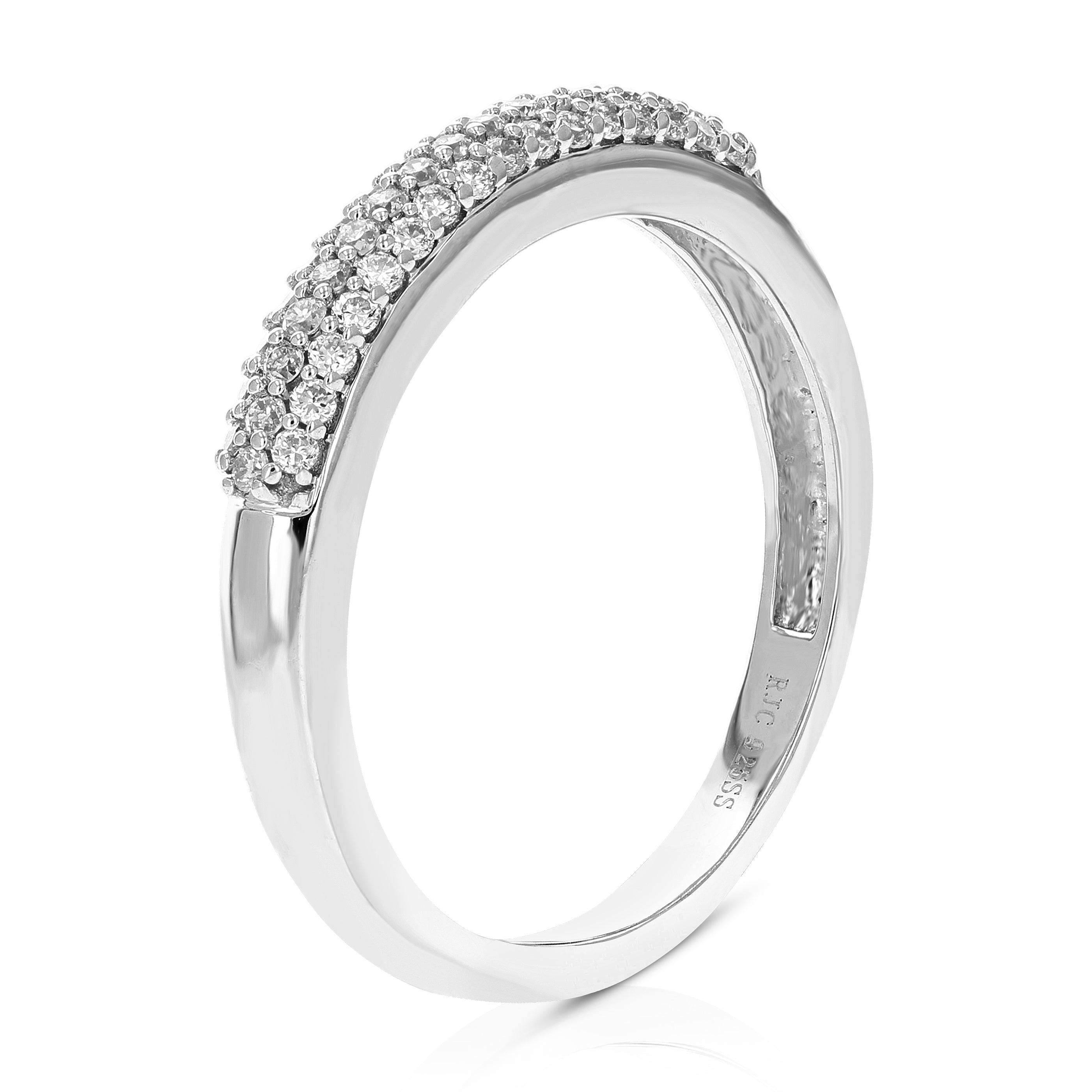 Three Row Diamond Wedding Band