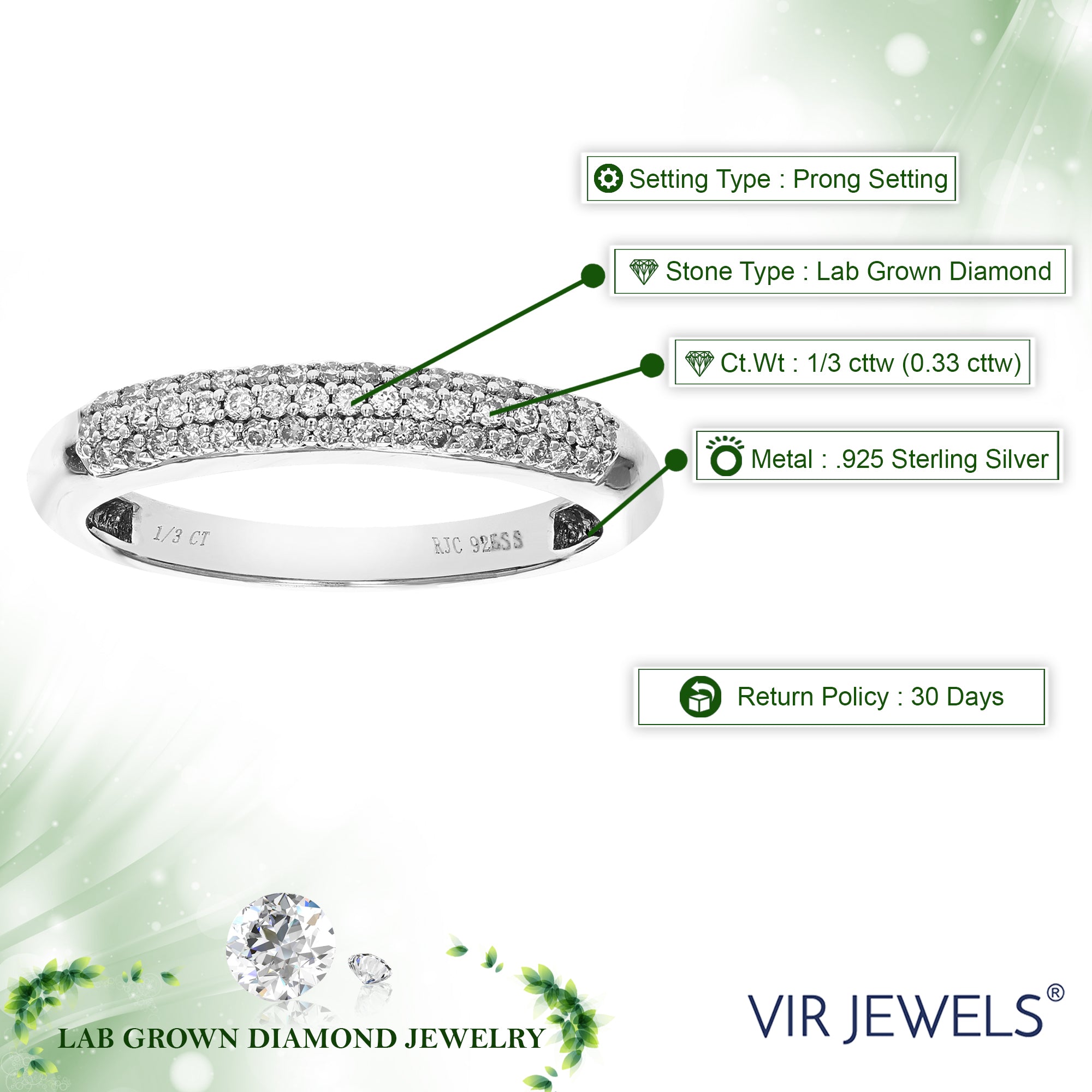 Three Row Diamond Wedding Band