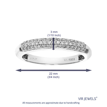 Three Row Diamond Wedding Band