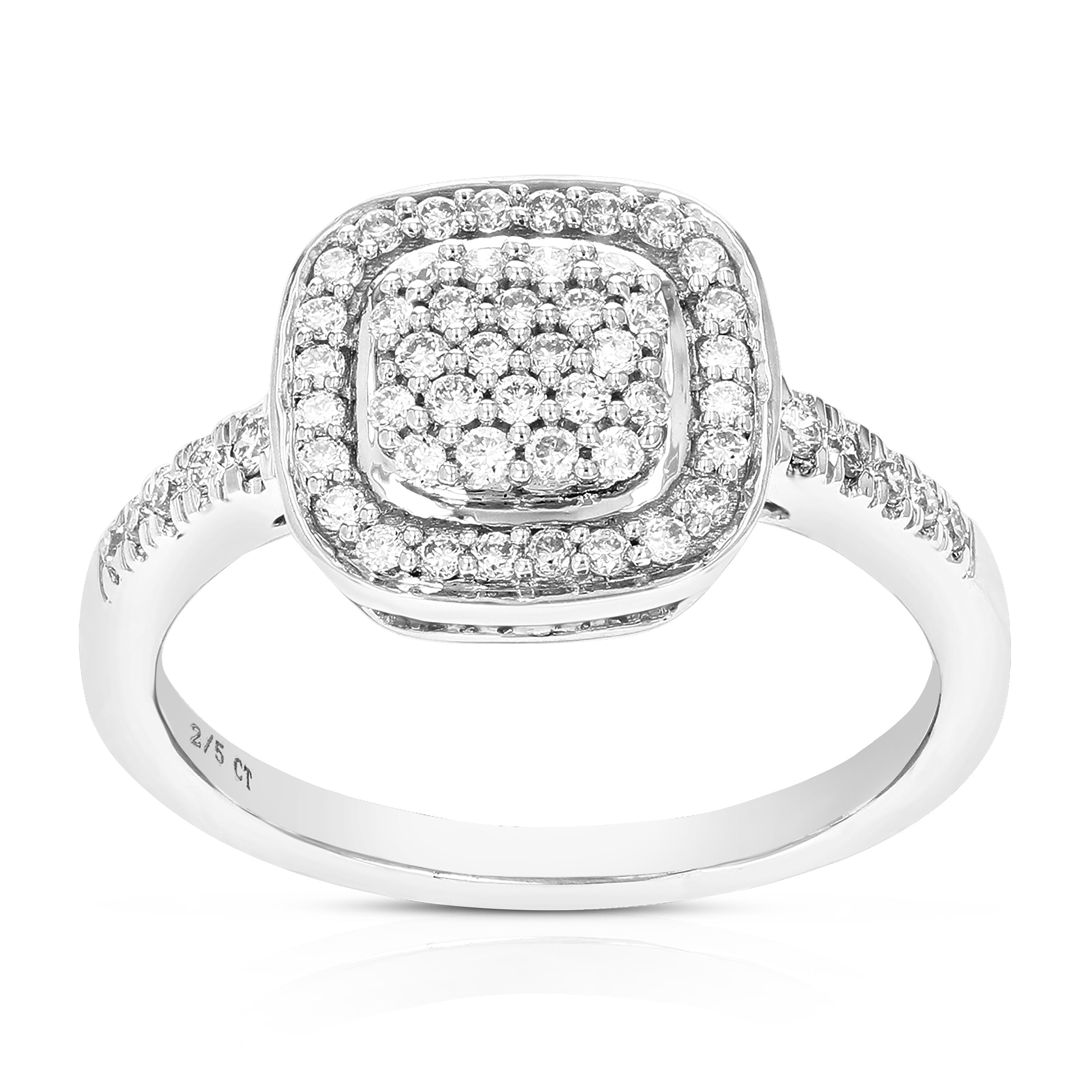 Cushion Cluster Diamond Engagement Ring
