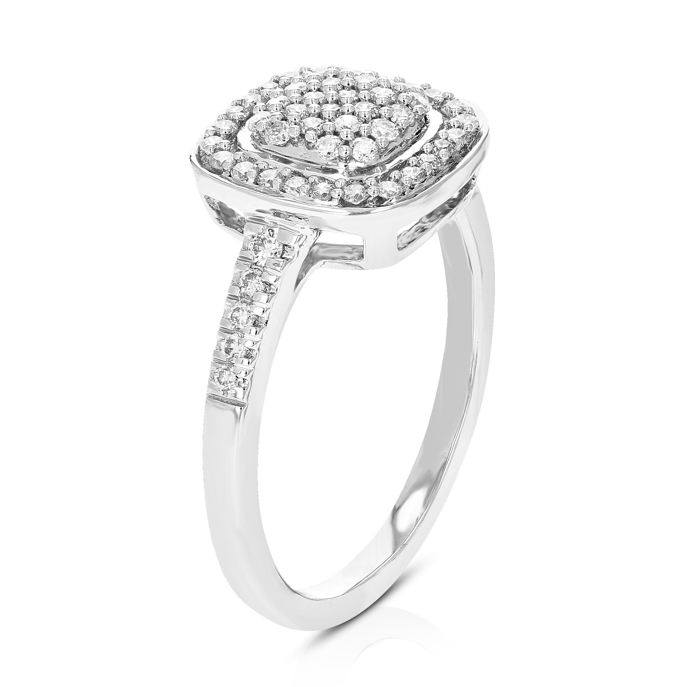 Cushion Cluster Diamond Engagement Ring