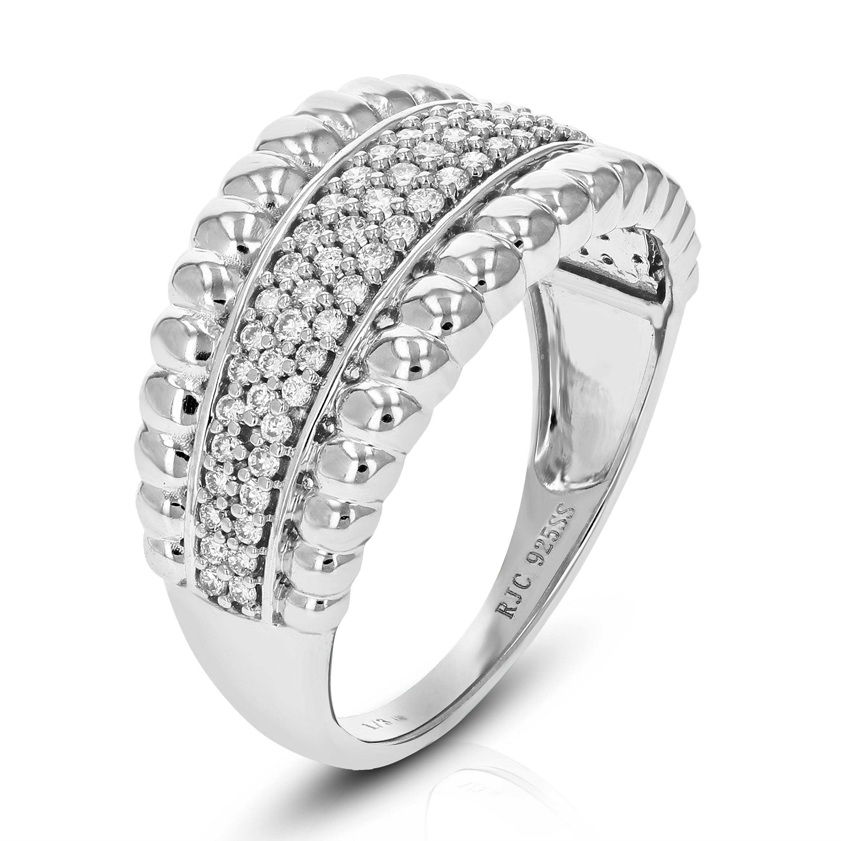 Small Bead Diamond Wedding Band