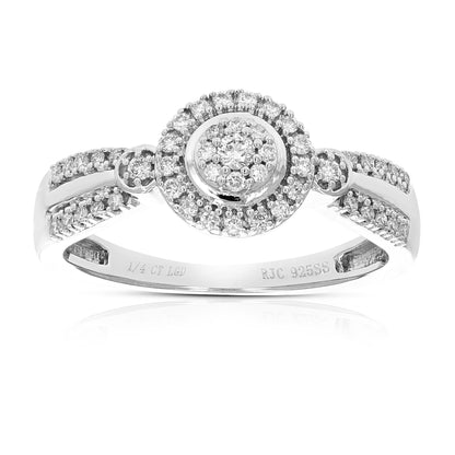 Diamond Connected Solitaire Engagement Ring