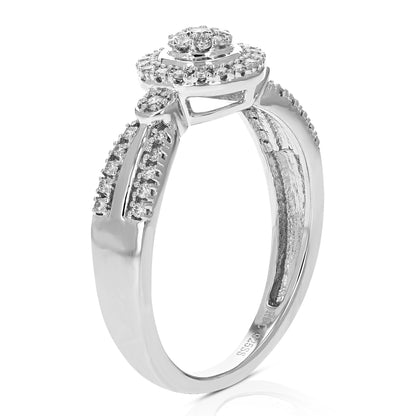 Diamond Connected Solitaire Engagement Ring