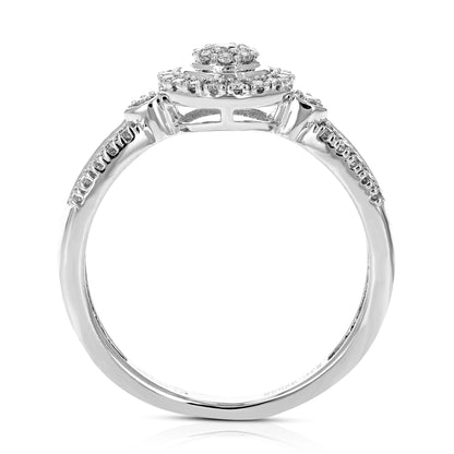 Diamond Connected Solitaire Engagement Ring