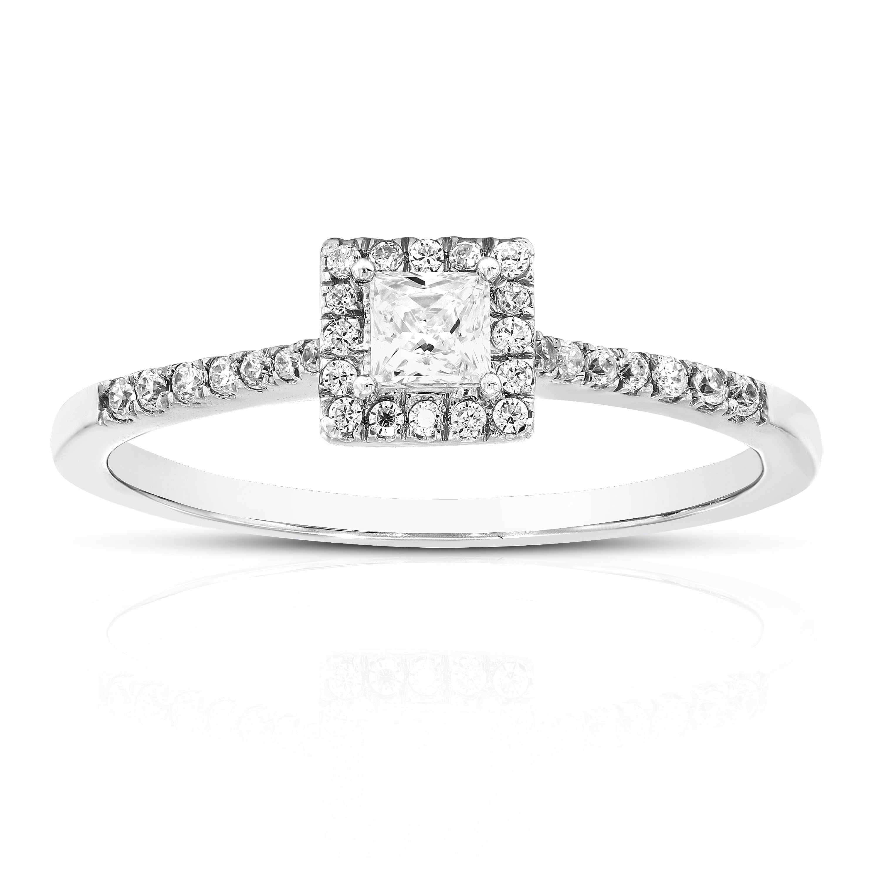 Princess Diamond Solitaire & Side Stone Ring