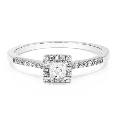 Princess Diamond Solitaire & Side Stone Ring