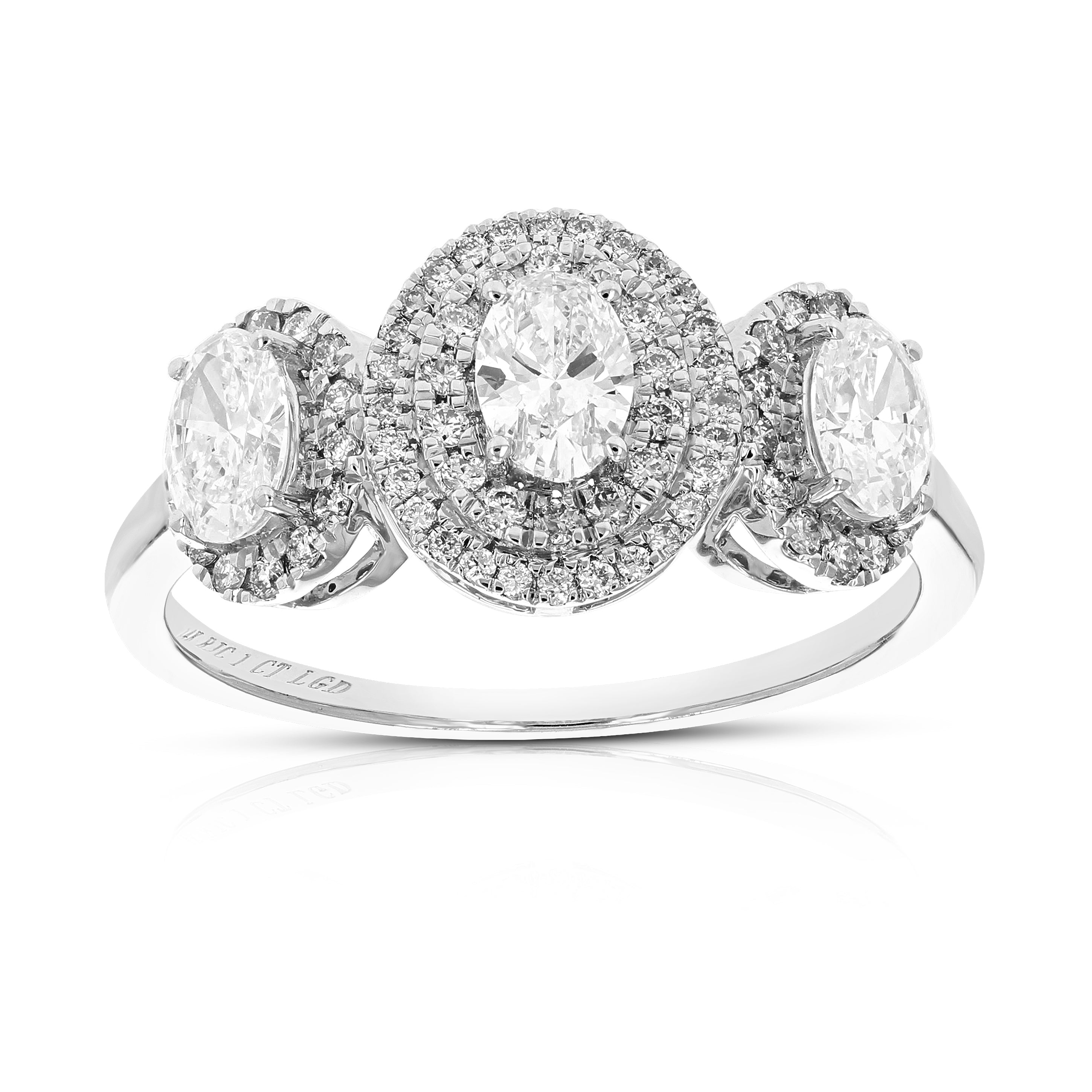Oval Cut 3 Stone Engagement Ring