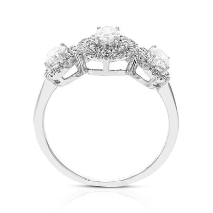 Oval Cut 3 Stone Engagement Ring