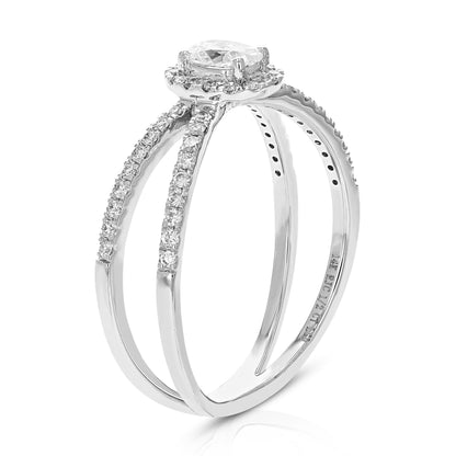 Oval Halo Solitaire Ring