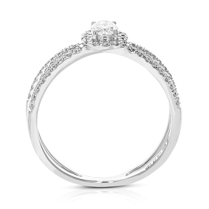 Oval Halo Solitaire Ring