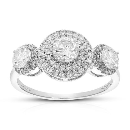 Round Cut 3 Stone Engagement Ring