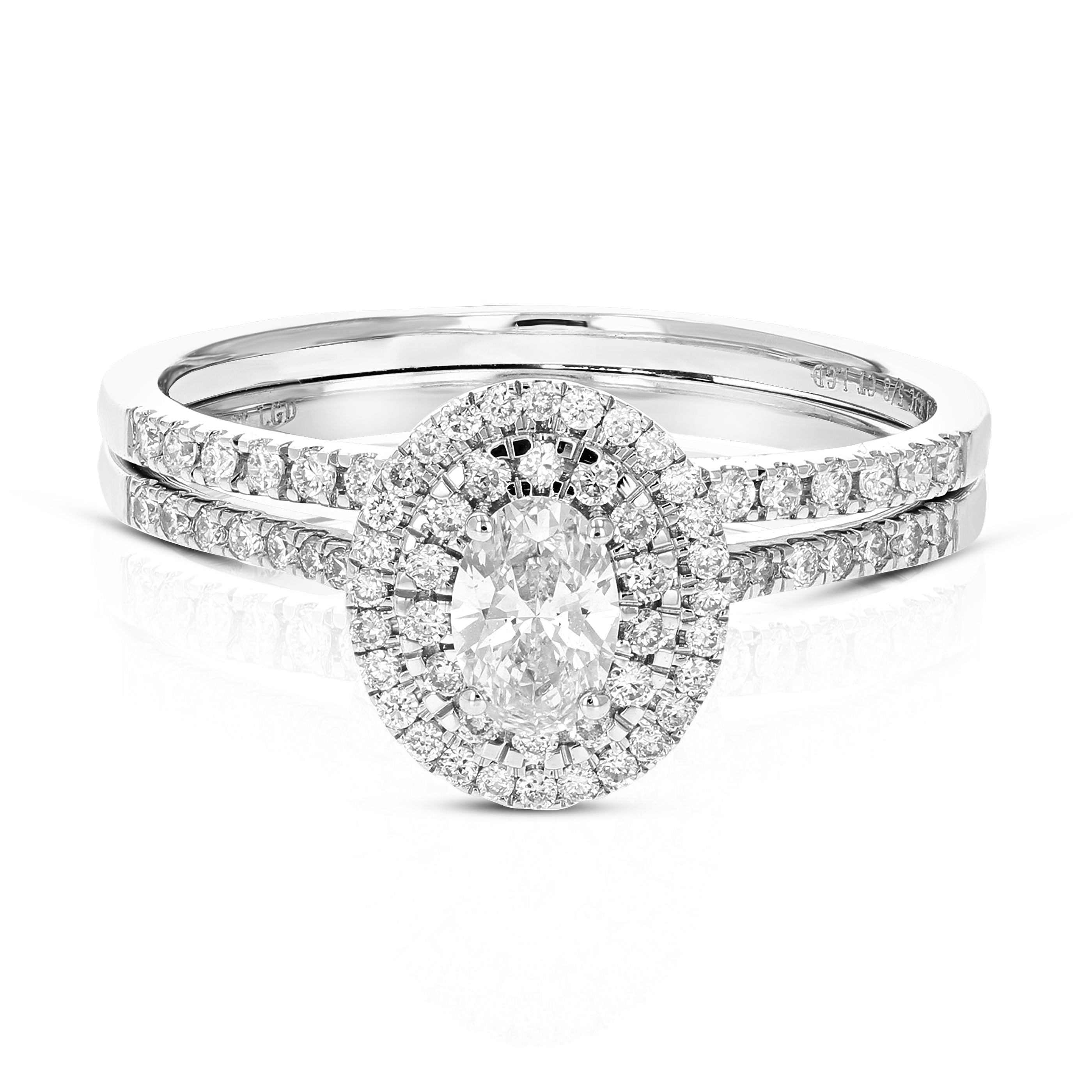 Oval Halo Diamond Bridal Set