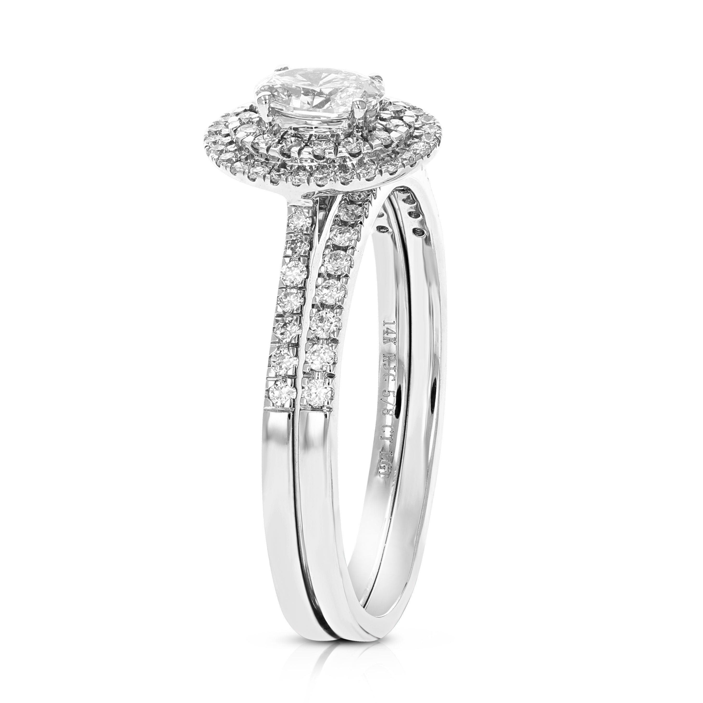 Oval Halo Diamond Bridal Set