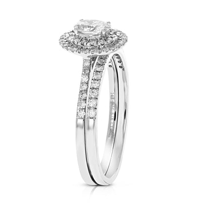 Oval Halo Diamond Bridal Set