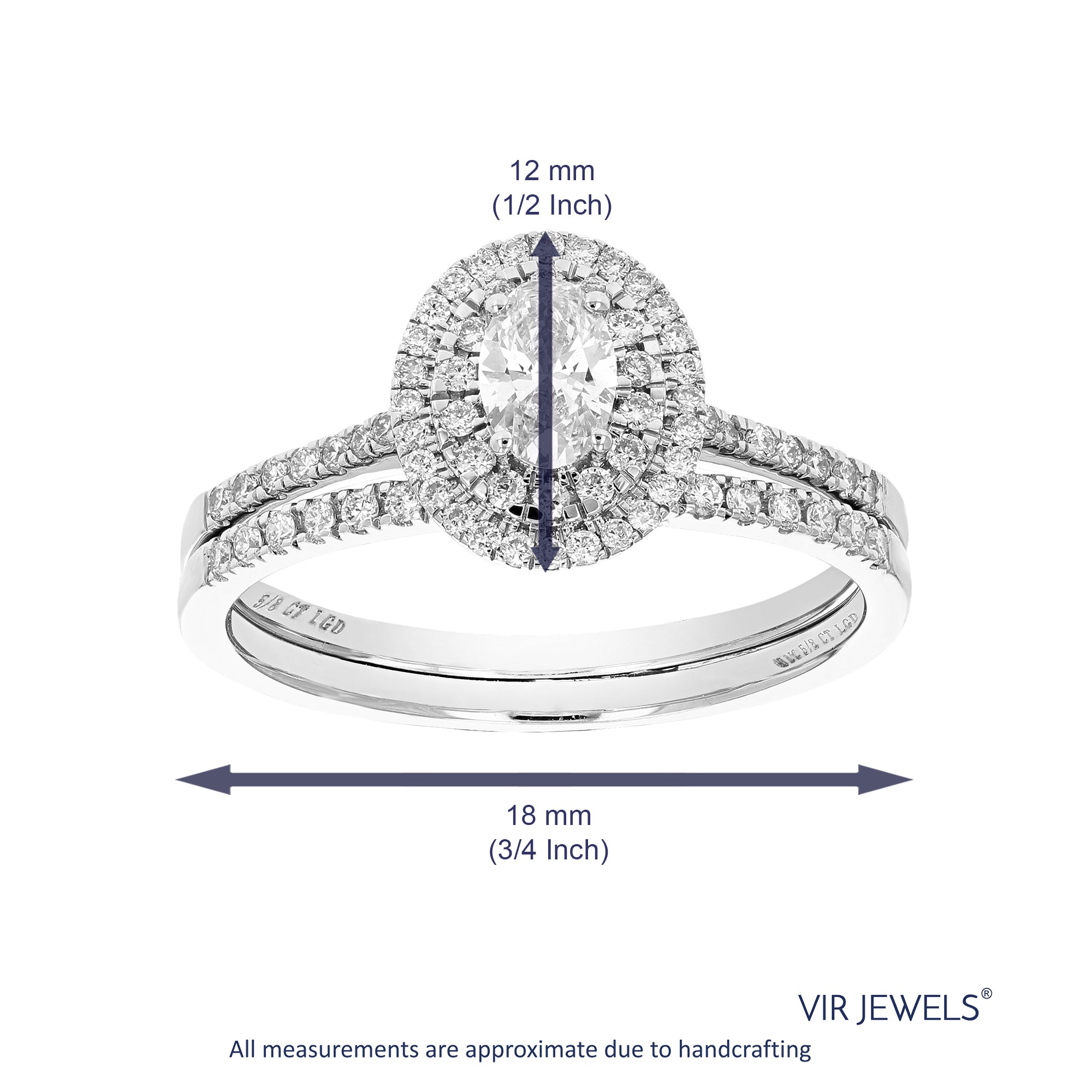 Oval Halo Diamond Bridal Set