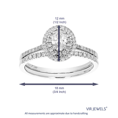 Oval Halo Diamond Bridal Set