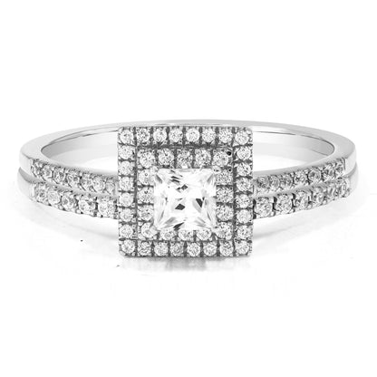 Princess Halo Diamond Bridal Set