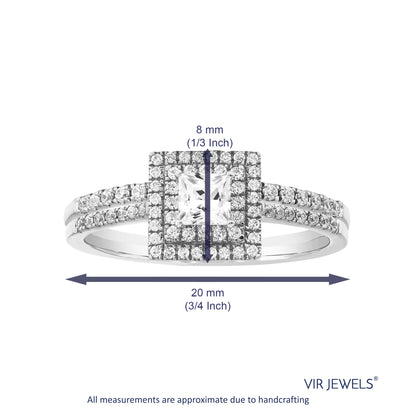 Princess Halo Diamond Bridal Set