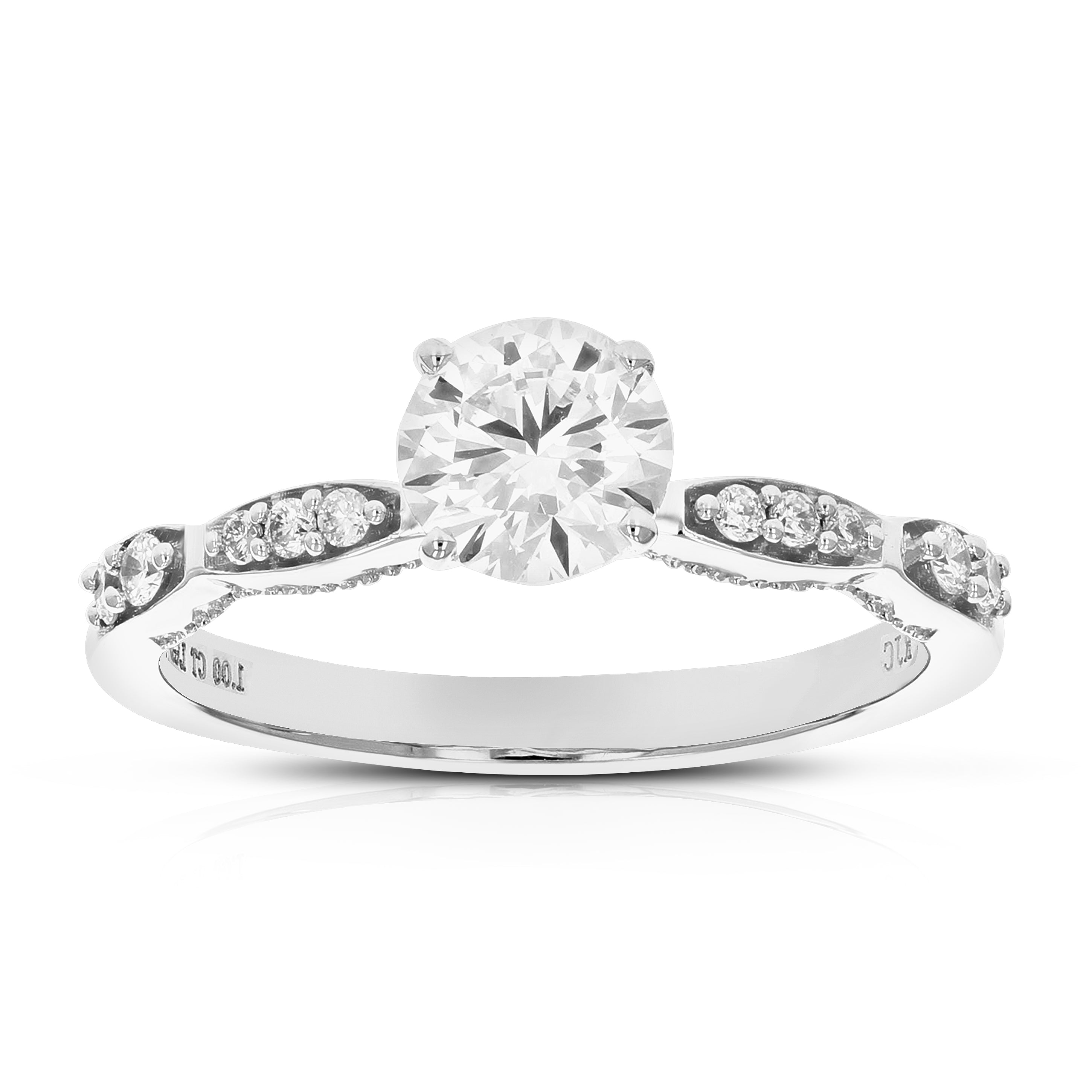Solitaire with Side Stones Diamond Engagement Ring
