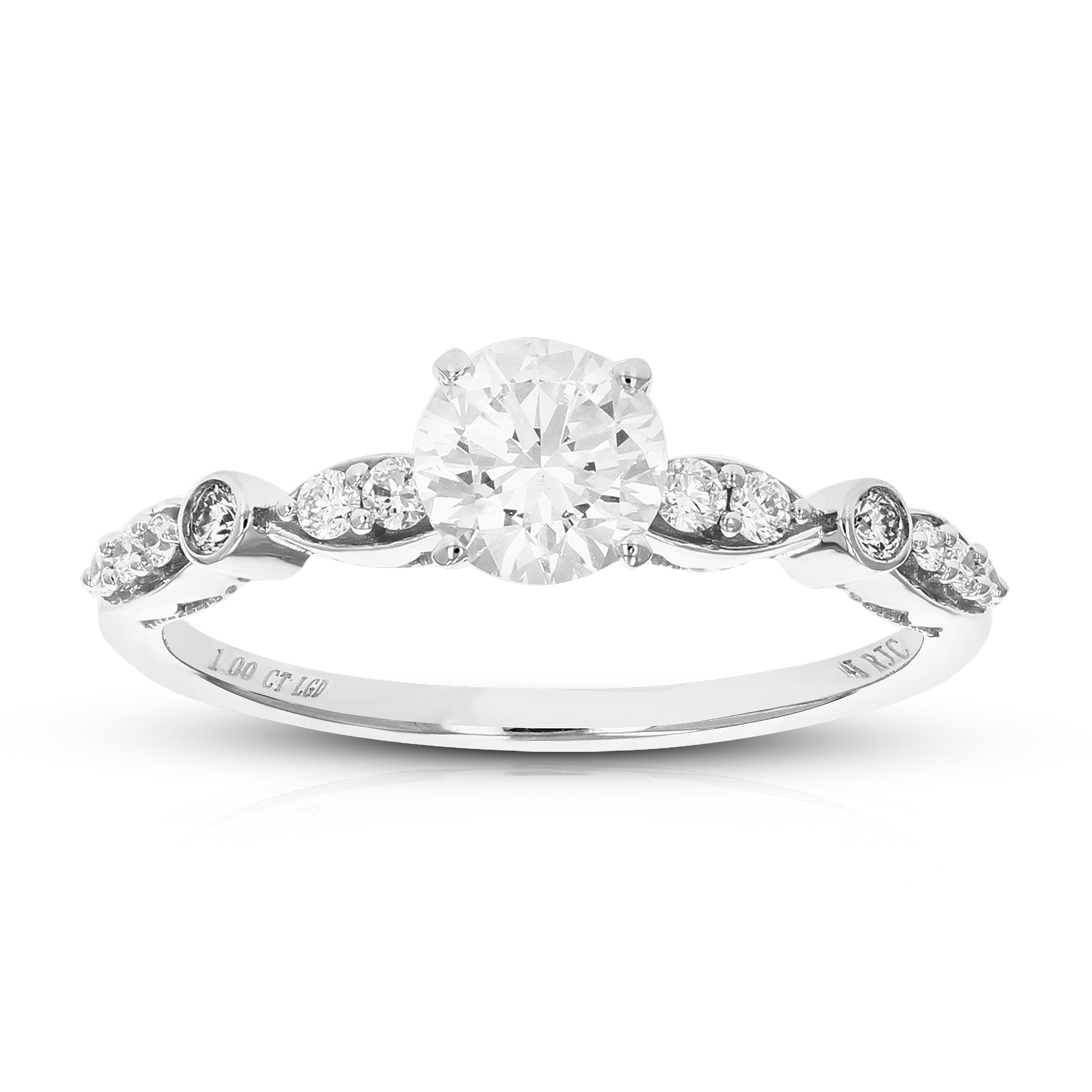 Halo Station Diamond Engagement Ring