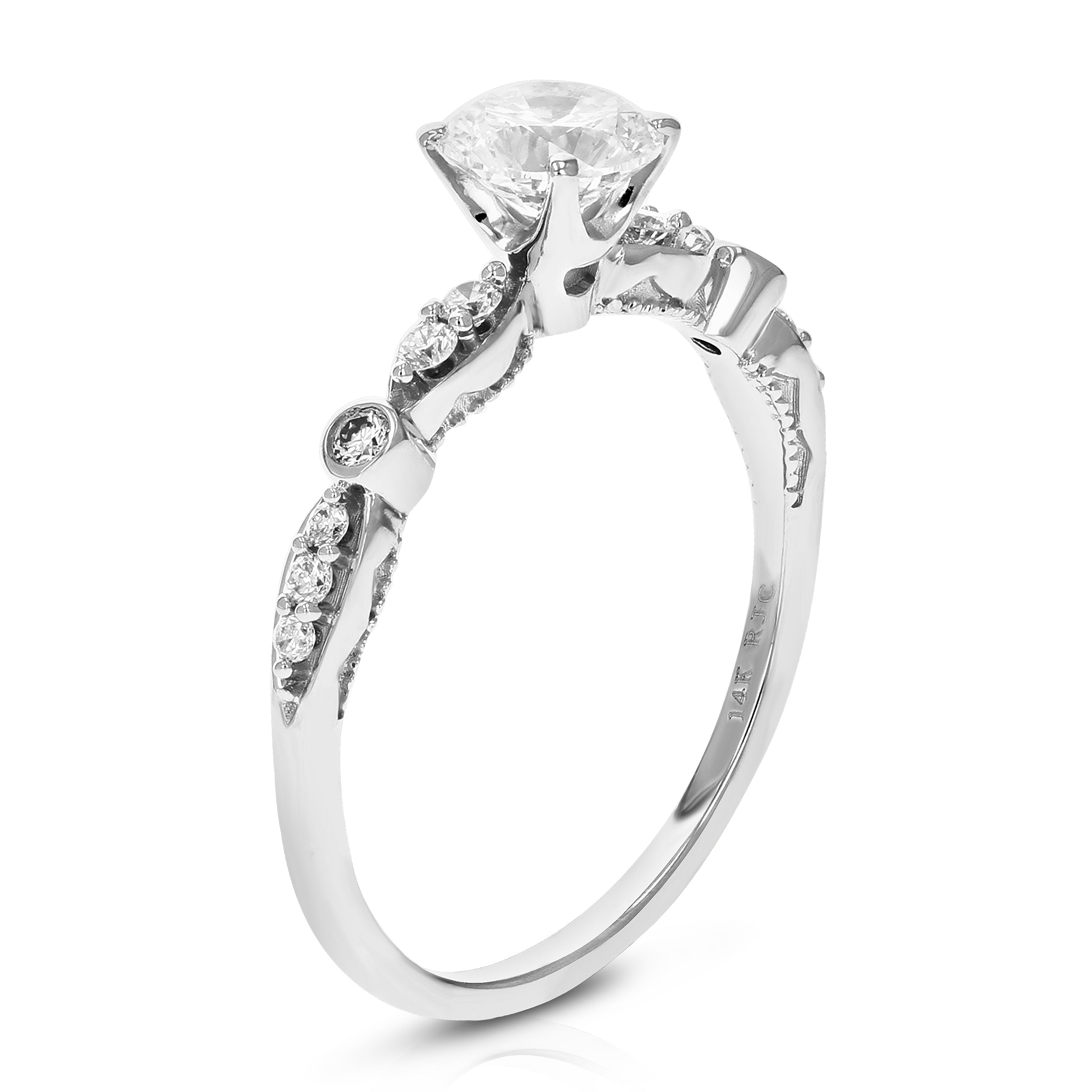 Halo Station Diamond Engagement Ring