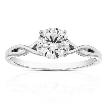 Twisted Solitaire Diamond Engagement Ring