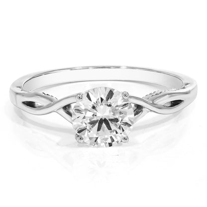 Twisted Solitaire Diamond Engagement Ring