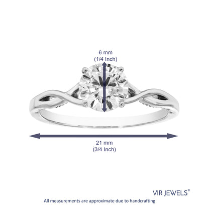 Twisted Solitaire Diamond Engagement Ring