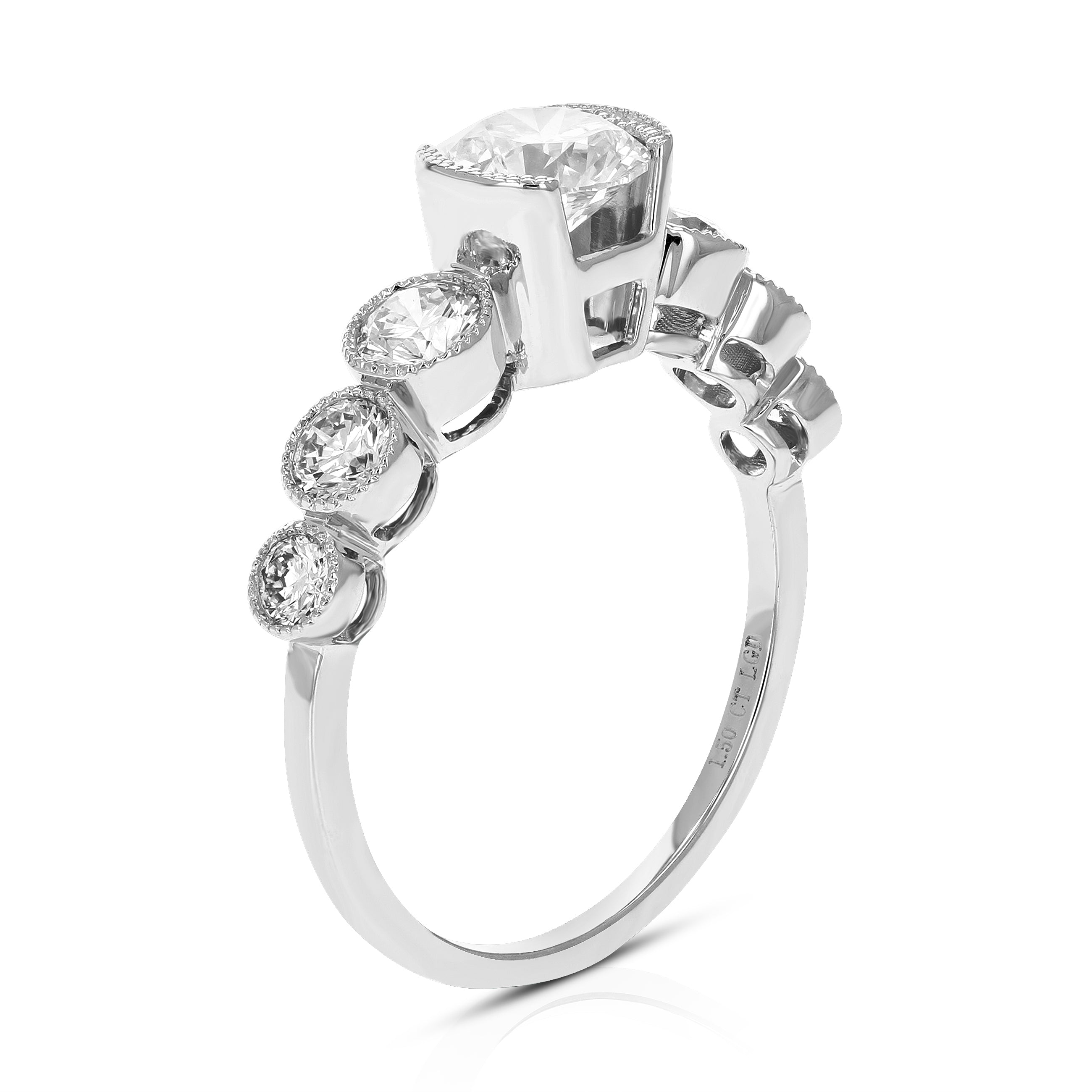 Bubble Diamond Engagement Ring