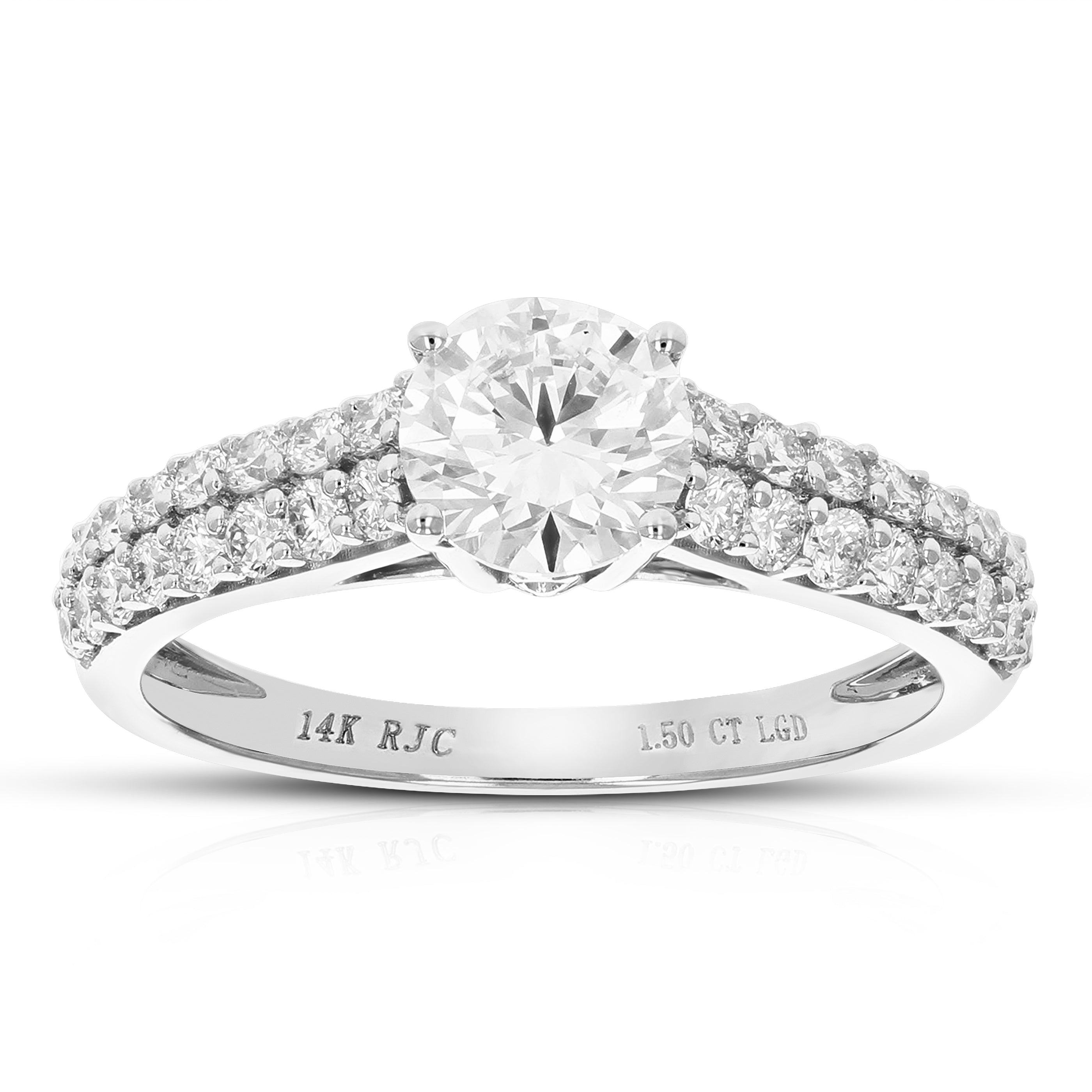 Double Row Halo Engagement Ring