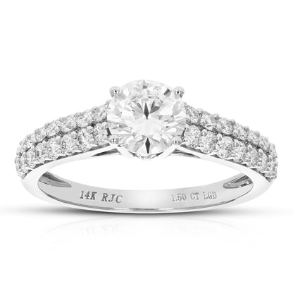 Double Row Halo Engagement Ring