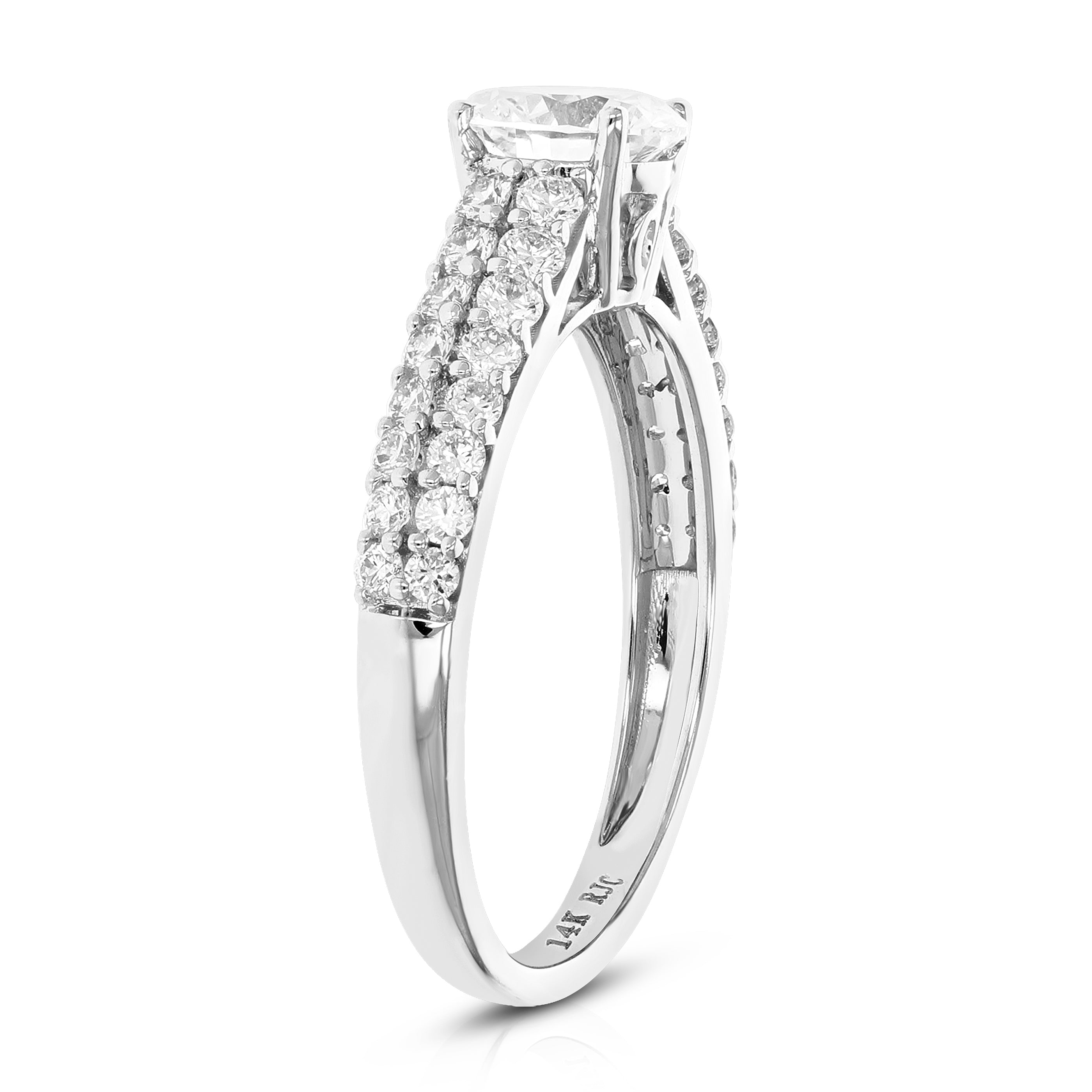 Double Row Halo Engagement Ring