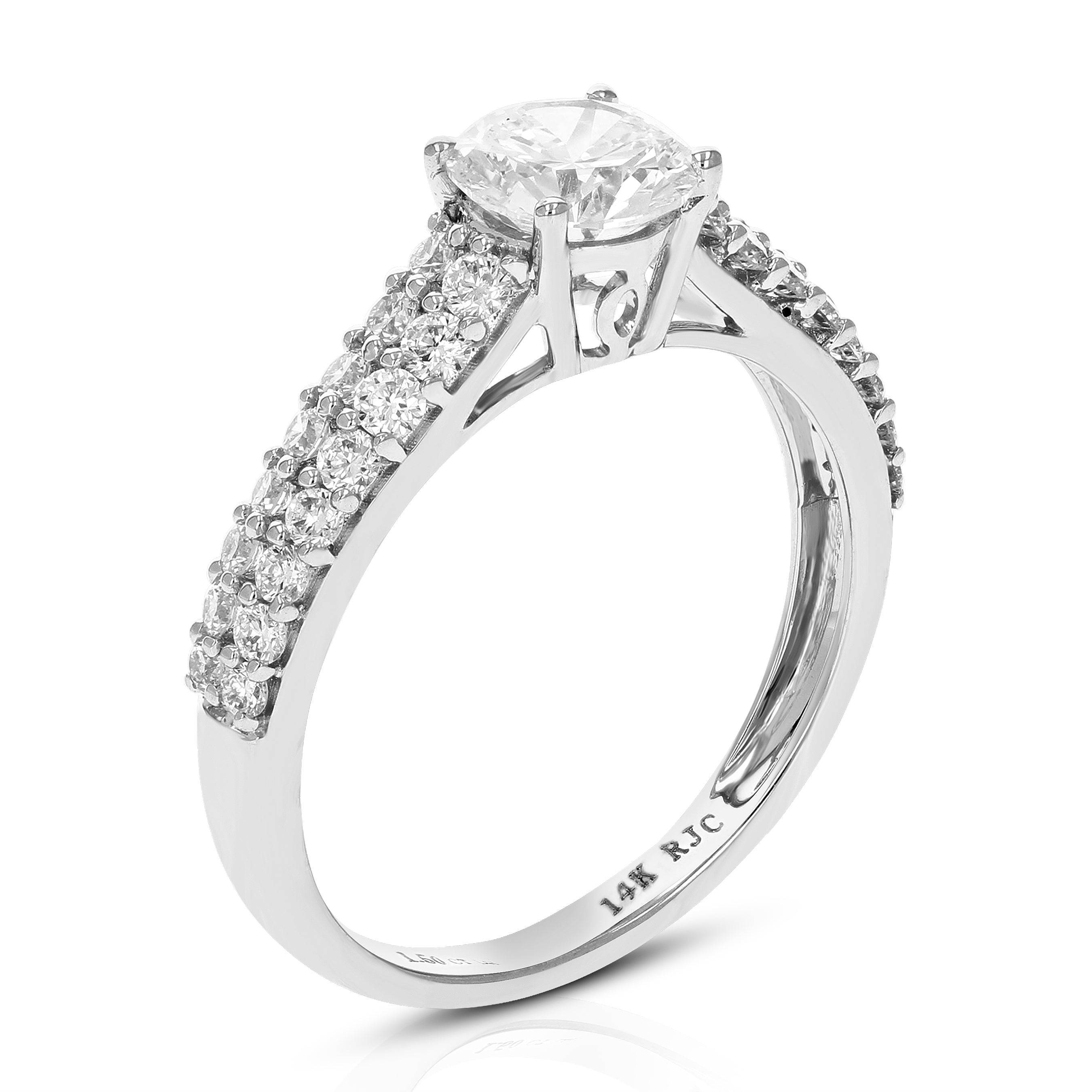 Double Row Halo Engagement Ring