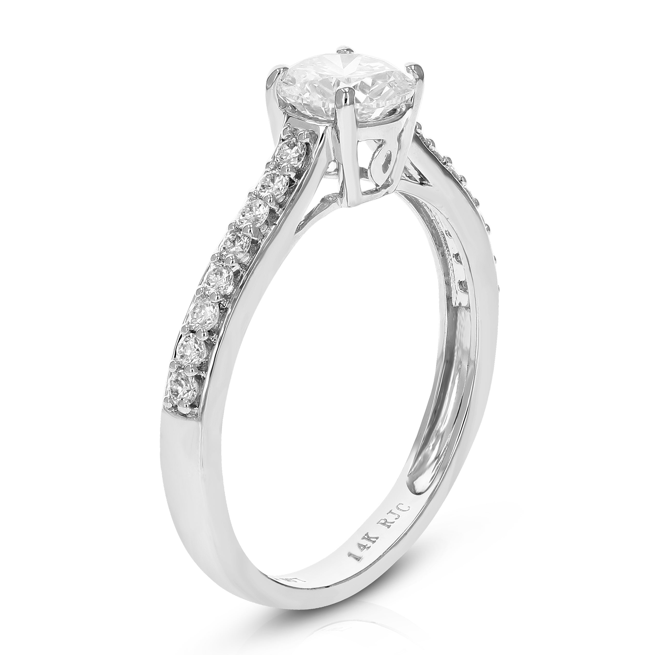 Pave Lab Diamond Halo Engagement Ring