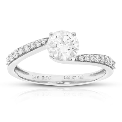 Pave Lab Diamond Engagement Ring