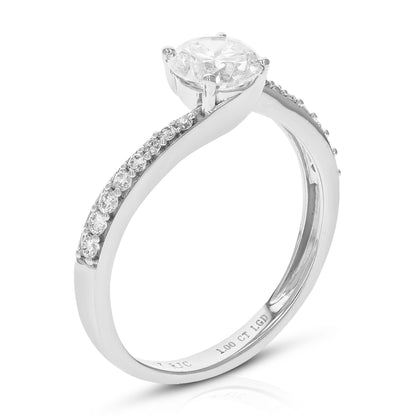 Pave Lab Diamond Engagement Ring