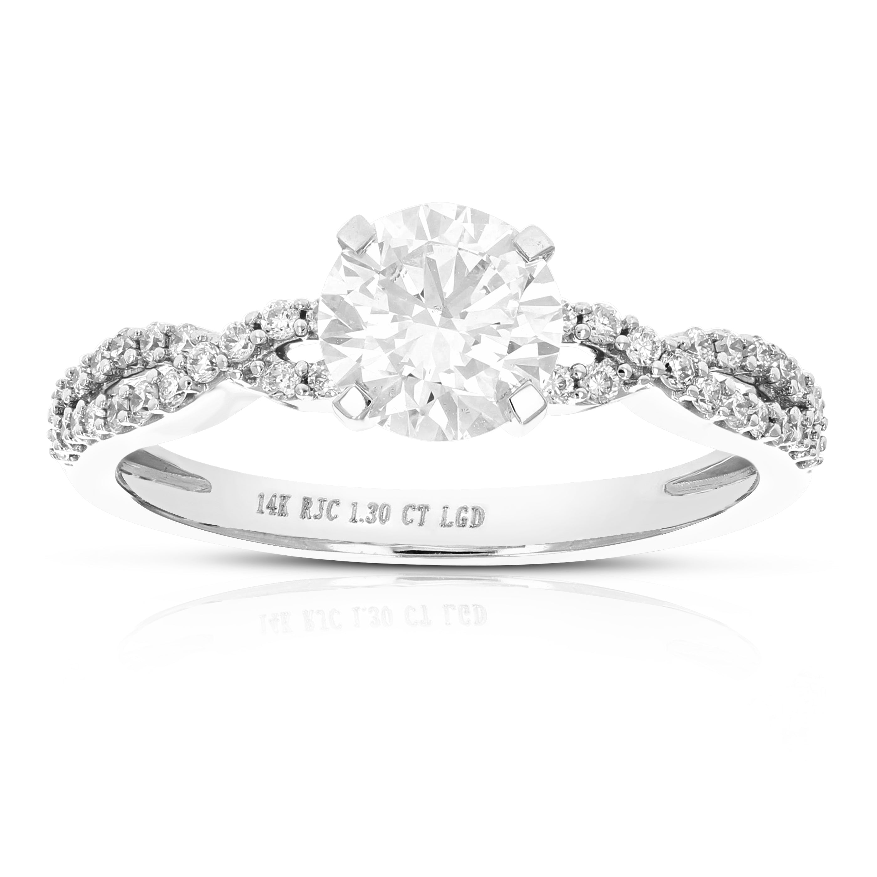 Twist Halo Diamond Engagement Ring