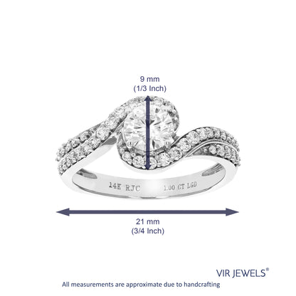 Swirl Rollover Diamond Engagement Ring