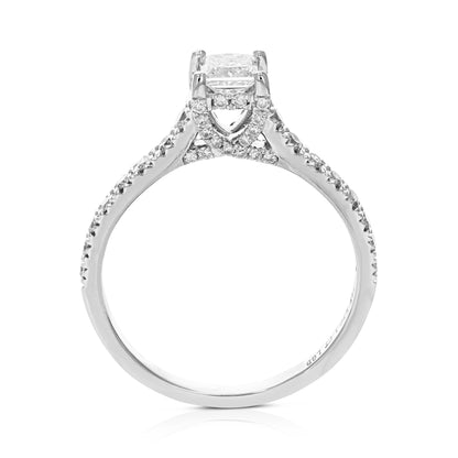 1 cttw Wedding Engagement Ring for Women, Round Lab Grown Diamond Ring in 14K White Gold, Prong Setting