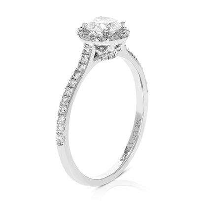 1 cttw Wedding Engagement Ring for Women, Round Lab Grown Diamond Ring in 14K White Gold, Prong Setting