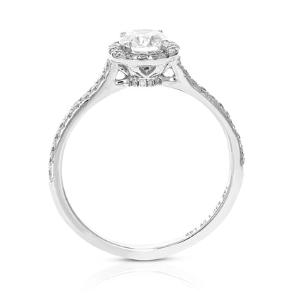 1 cttw Wedding Engagement Ring for Women, Round Lab Grown Diamond Ring in 14K White Gold, Prong Setting