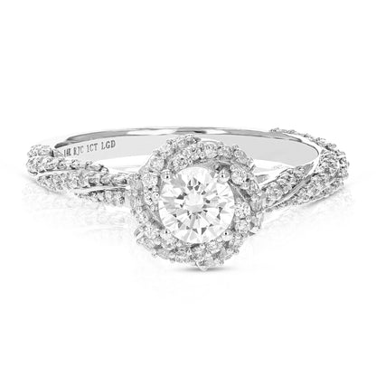 1 cttw Wedding Engagement Ring for Women, Round Lab Grown Diamond Ring in 14K White Gold, Prong Setting