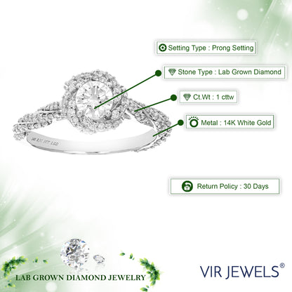 Flower Composite Diamond Solitaire Ring