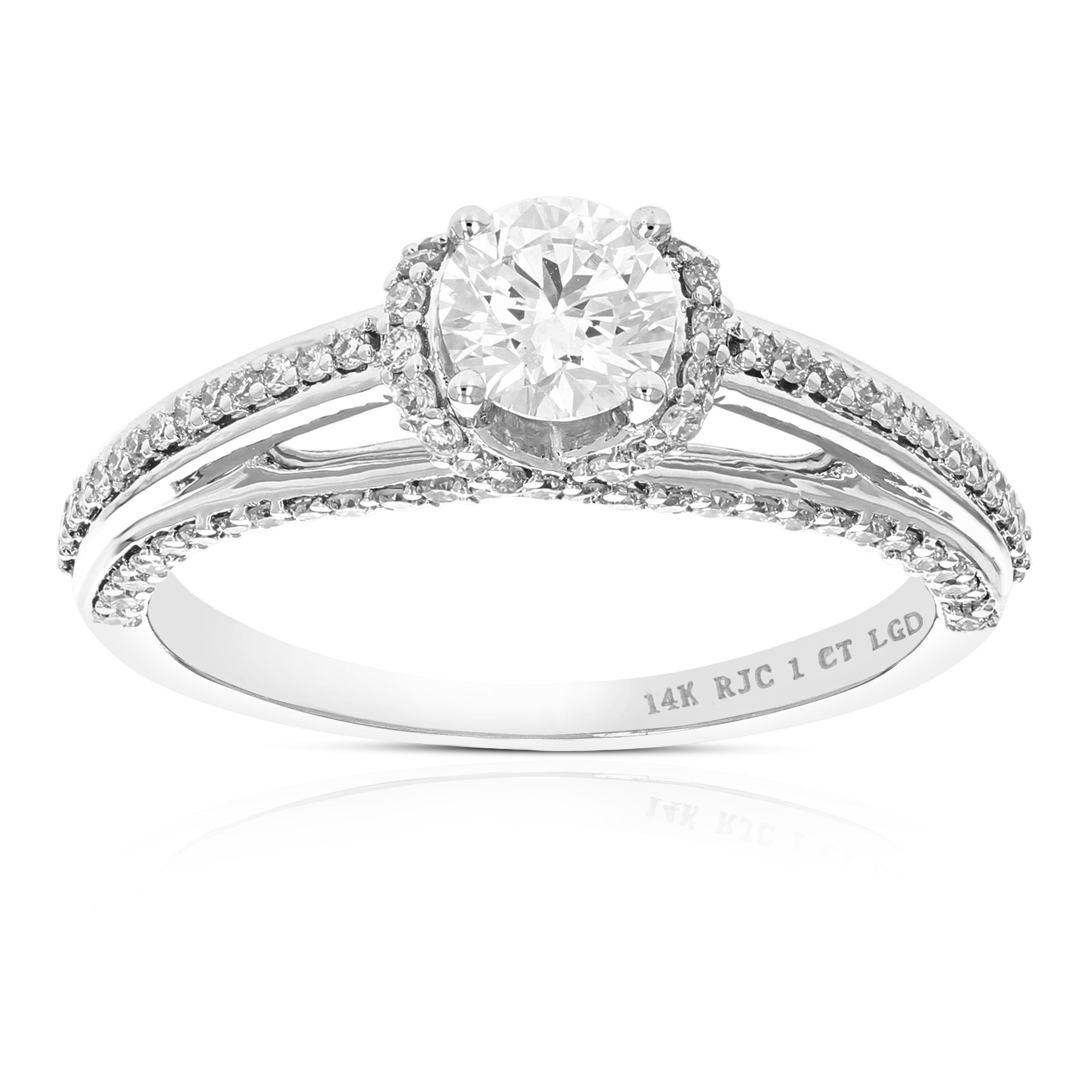 Round Split Shank Diamond Engagement Ring